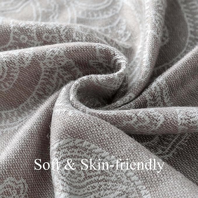 Two Tone Paisley Pashmina Shawl Wrap Scarf Women's Soft Rave Pashminas Jacquard Scarves