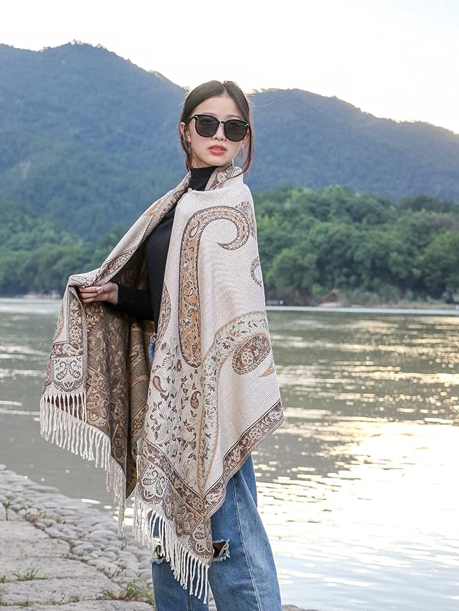 Large Pashmina Shawls & Wraps for Women Extra Soft Cashmere Feel