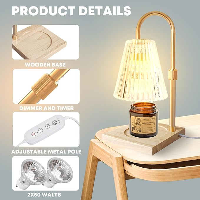 Lampe chauffe-bougie avec 2 ampoules